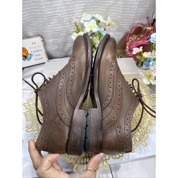 (N6) Ted Baker Mens Guri 7 Brown Oxford Brogue Dress Shoes Wingtip Size 8 main image 12